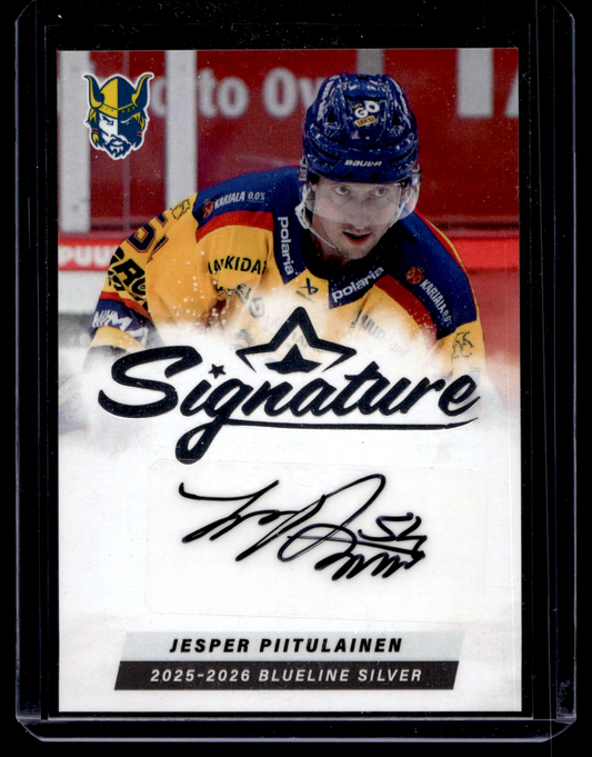 2025-26 Blueline Signature Silver - Jesper Piitulainen #AU-JP /80