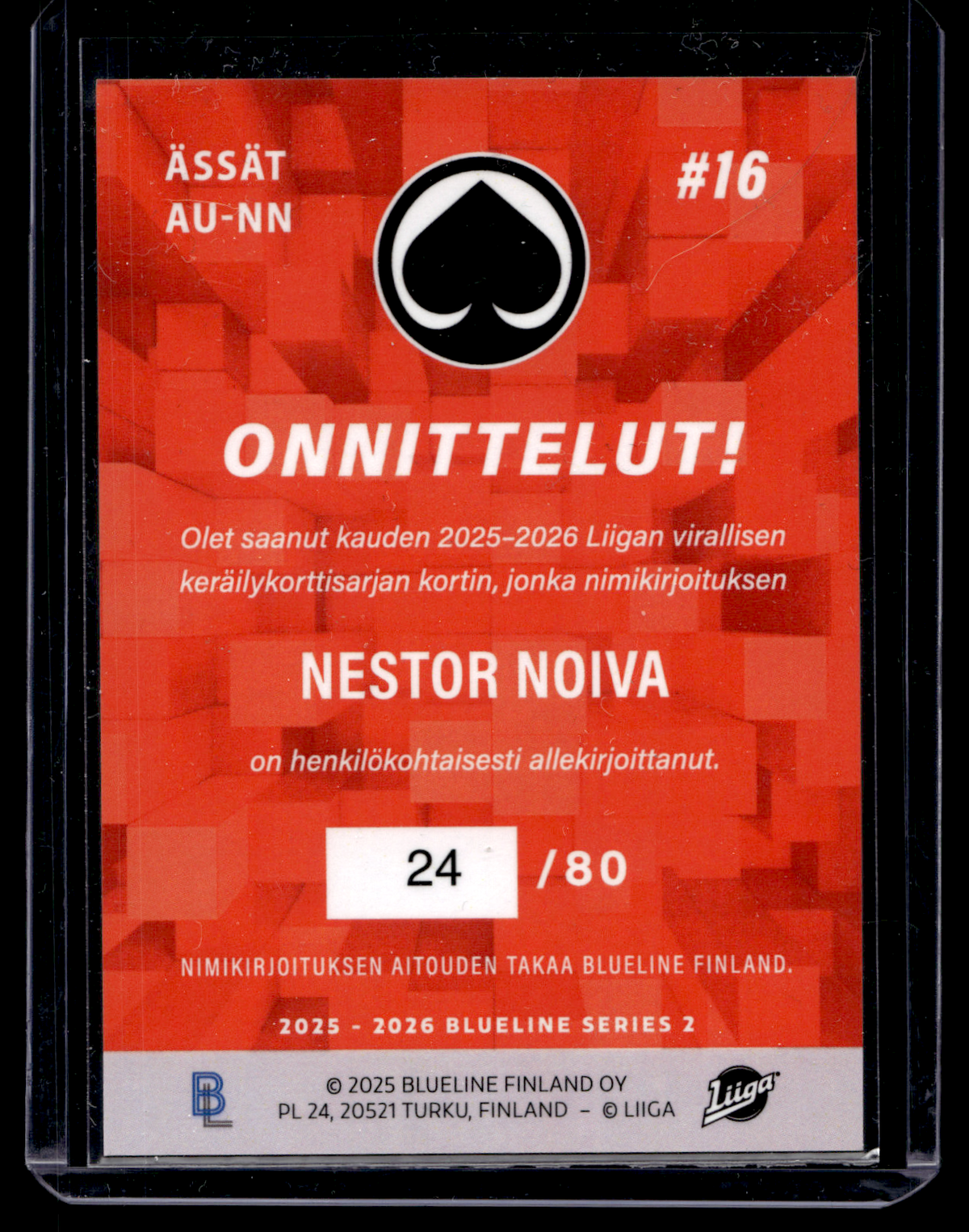 2025-26 Blueline Signature Silver - Nestor Noiva #AU-NN /80
