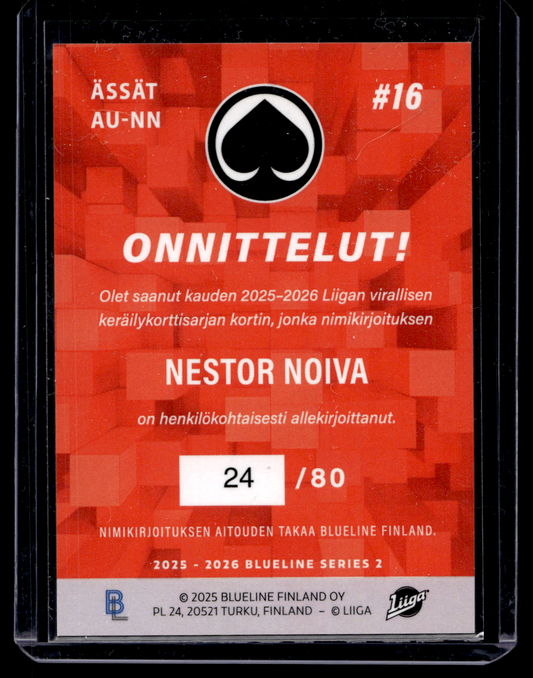2025-26 Blueline Signature Silver - Nestor Noiva #AU-NN /80