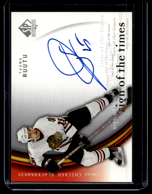 2005-06 Upper Deck SP Authentic - Sign of the Times - Tuomo Ruutu #TU