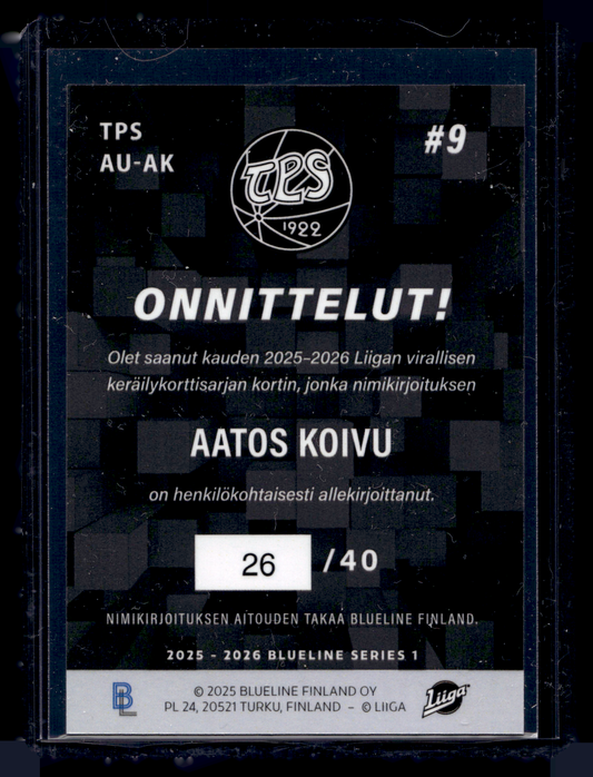 2025-26 Blueline Signature Gold - Aatos Koivu #AU-AK /40