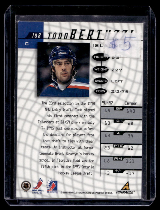 1997-98 Pinnacle Be A Player - Autographs - Todd Bertuzzi #168