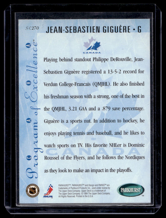1994-95 Parkhurst SE - Gold Parkie - Jean-Sebastien Giguere #SE270 PRC