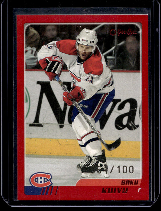 2003-04 O-Pee-Chee - Red - Saku Koivu #210 /100