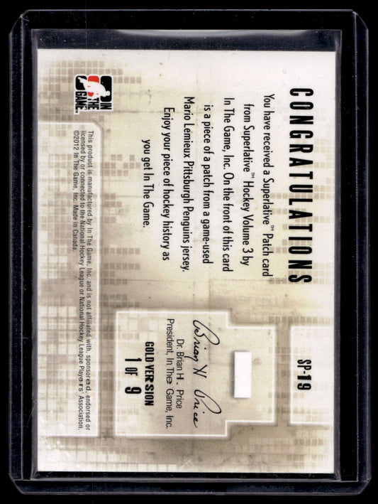 2012-13 In the Game Superlative Volume 3 - Patch - Gold - Mario Lemieux #SP-19 /9