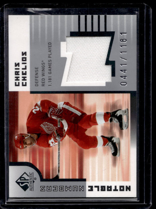2001-02 Upper Deck SP Authentic - Notable Numbers Chris Chelios #NN-CC /1181