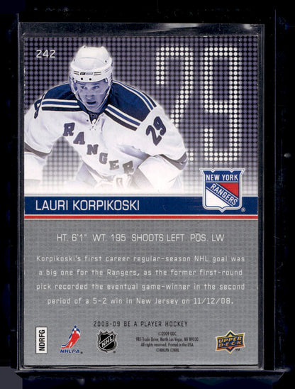 2008-09 Upper Deck Be a Player - Lauri Korpikoski #242 /99 RC