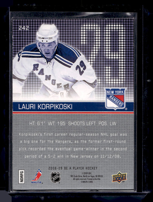 2008-09 Upper Deck Be a Player - Lauri Korpikoski #242 /99 RC