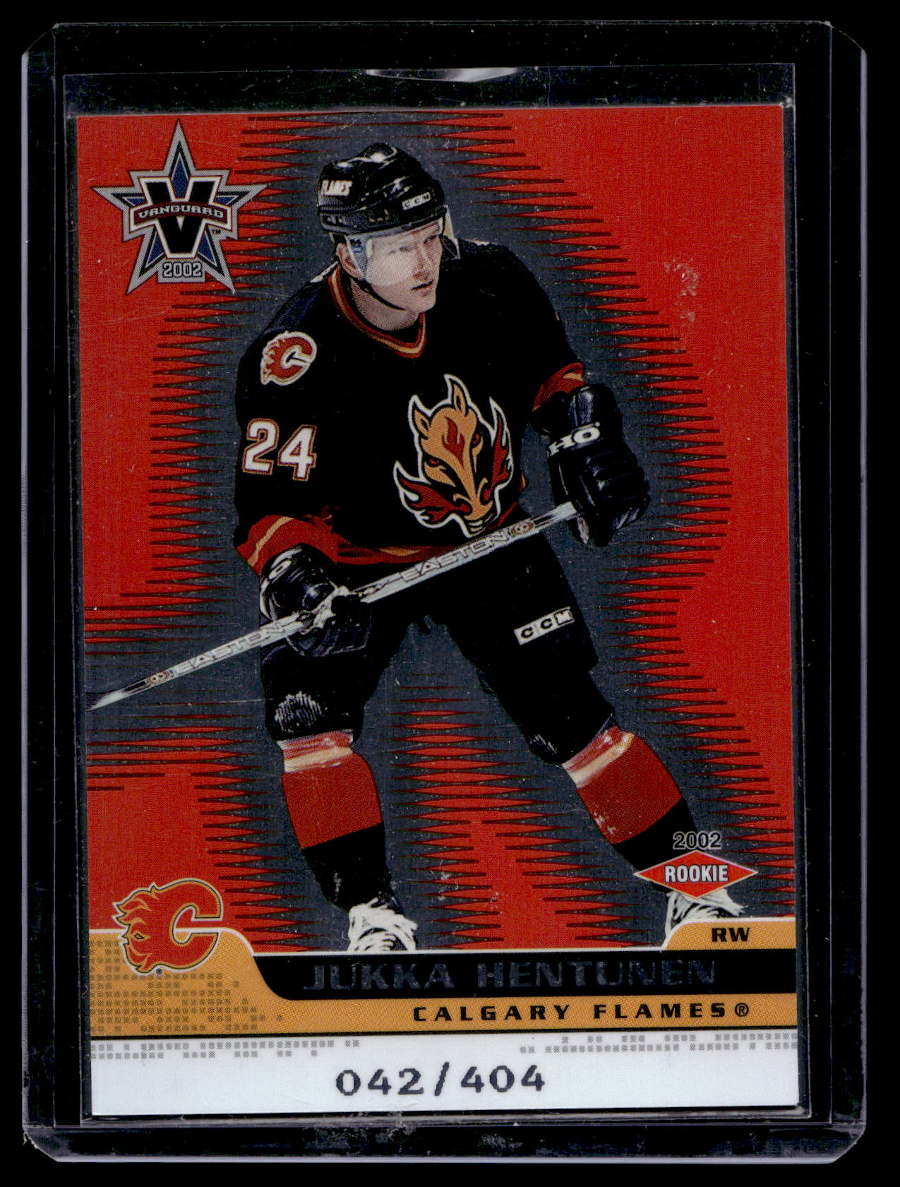 2001-02 Pacific Vanguard - Rookie - Jukka Hentunen #105 /404 RC
