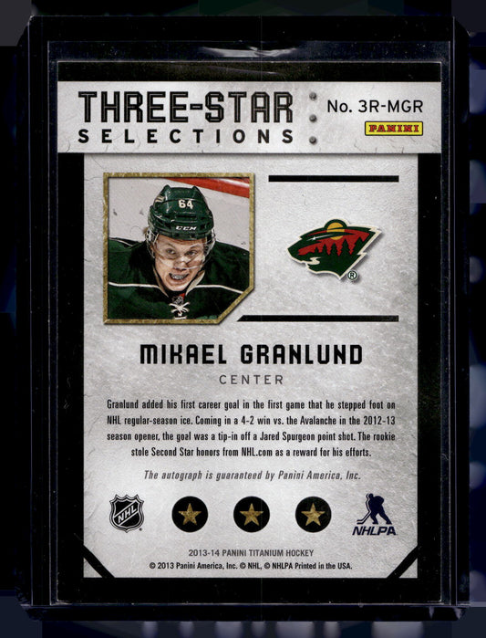 2013-14 Panini Titanium - Three Star Selections Autographs - Mikael Granlund #3RMGR /100 RY