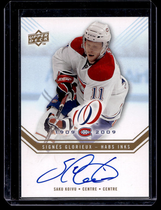 2008-09 Upper Deck Montreal Canadiens Centennial Set - Habs INKS Saku Koivu #HABS-KS
