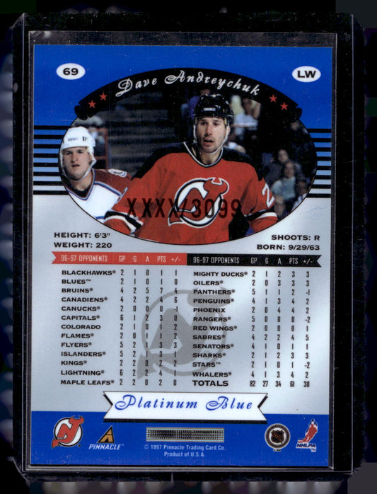1997-98 Pinnacle Totally Certified - Executive Master Set - Platinum Blue - Dave Andreychuk #69 XXXX/3099