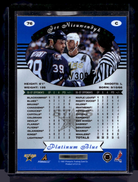 1997-98 Pinnacle Totally Certified - Executive Master Set - Platinum Blue - Joe Niewendyk #76  XXXX/3099