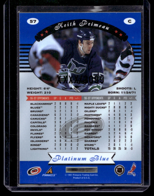 1997-98 Pinnacle Totally Certified - Executive Master Set - Platinum Blue - Keith Primeau #57  XXXX/3099