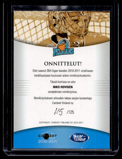 2010-11 Cardset Signature - Niko Hovinen /125