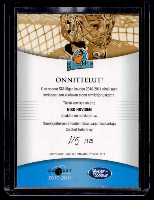 2010-11 Cardset Signature - Niko Hovinen /125