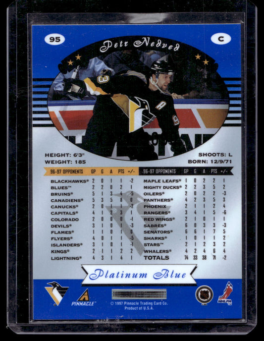 1997-98 Pinnacle Totally Certified - Executive Master Set - Platinum Blue - Peter Nedved #95 XXXX/3099