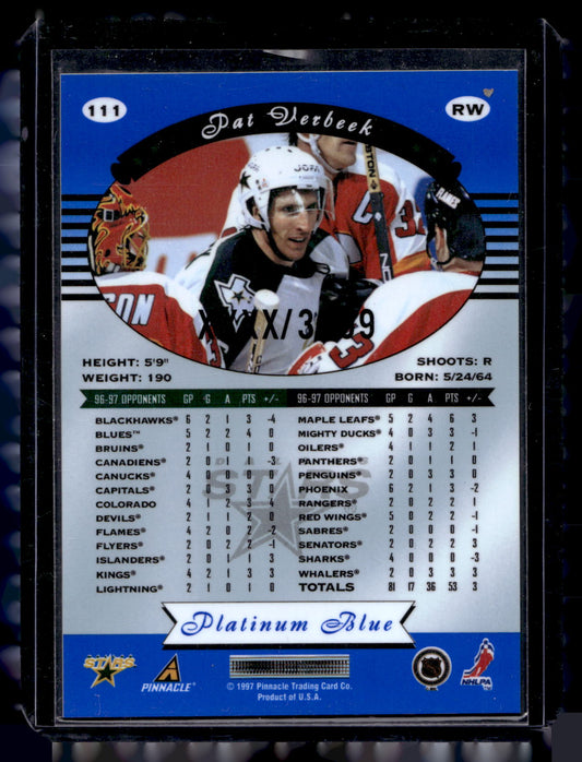 1997-98 Pinnacle Totally Certified - Executive Master Set - Platinum Blue - Pat Verbeek #111 XXXX/3099