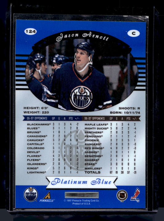 1997-98 Pinnacle Totally Certified - Executive Master Set - Platinum Blue - Jason Arnott #124 XXXX/3099