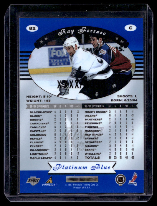 1997-98 Pinnacle Totally Certified - Executive Master Set - Platinum Blue - Ray Ferraro #82 XXXX/3099