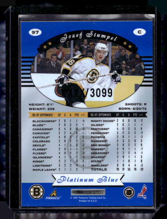 1997-98 Pinnacle Totally Certified - Executive Master Set - Platinum Blue - Jozef Stumpel #97 XXXX/3099