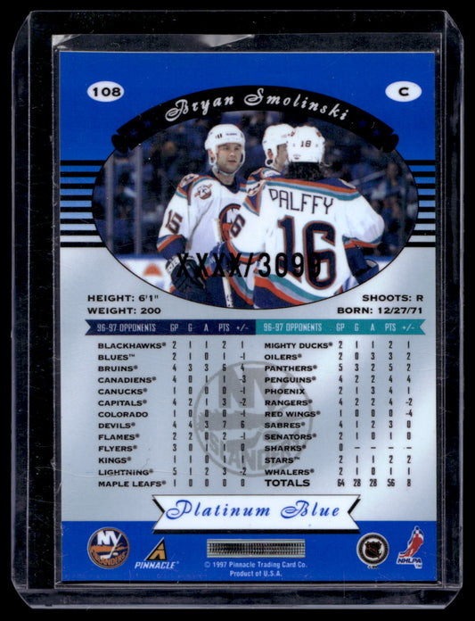 1997-98 Pinnacle Totally Certified - Executive Master Set - Platinum Blue - Bryan Smolinski #108 XXXX/3099
