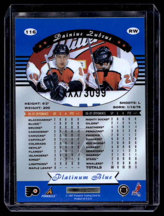 1997-98 Pinnacle Totally Certified - Executive Master Set - Platinum Blue - Dainius Zubrus #116 XXXX/3099
