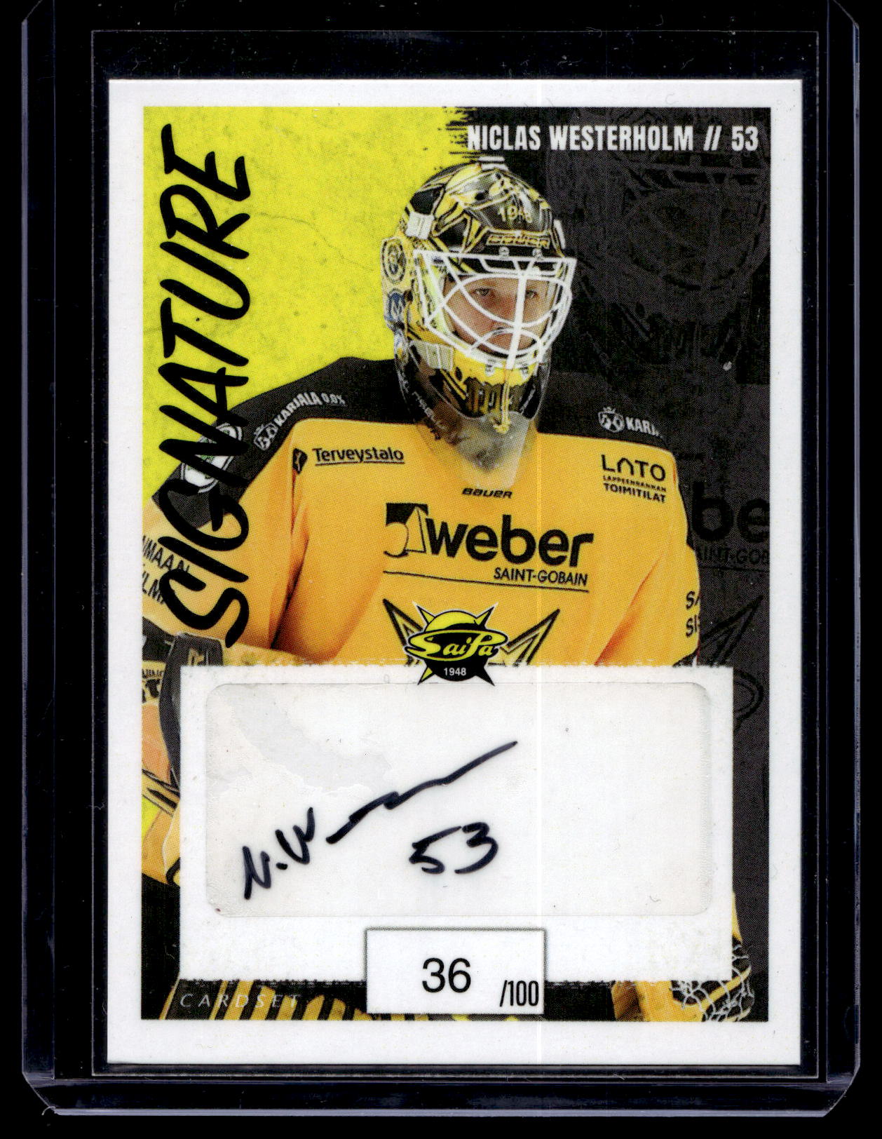 2022-23 Cardset Signature - Niclas Westerholm /100