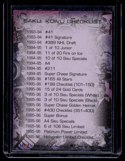 1996-97 Sisu Golden Retro Purple - Saku Koivu