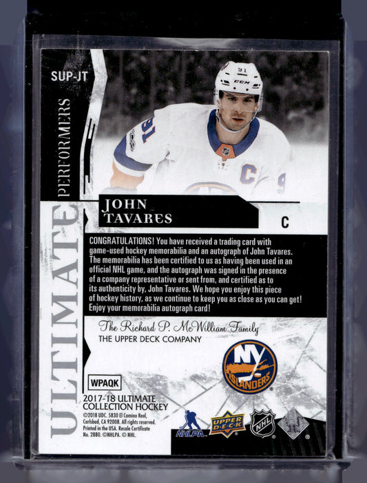 2017-18 Upper Deck Ultimate Collection - Signature Ultimate Performers Jersey - John Tavares #SUP-JT /75