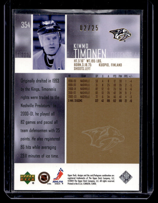2003-04 Upper Deck -  High Gloss - Kimmo Timonen #354 /25