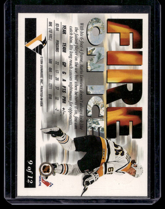 1994-95 Leaf - Fire on Ice - Mario Lemieux #9
