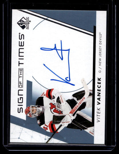 2022-23 Upper Deck SP Authentic Sign of The Times - Vitek Vanecek #SOTT-VV
