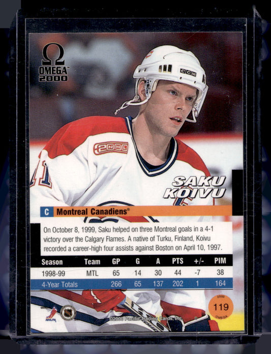 1999-00 Pacific Omega - Premier Date - Saku Koivu #119 /68
