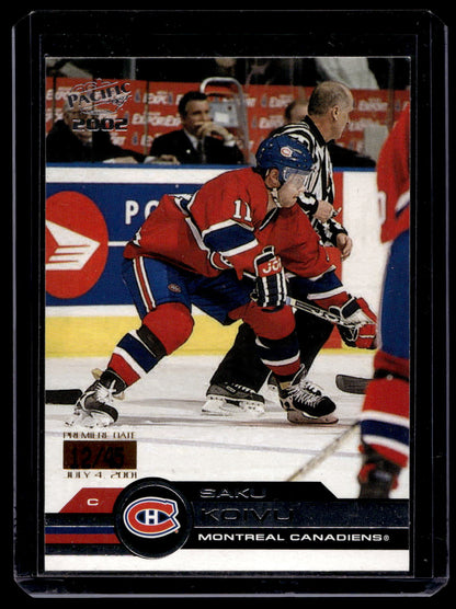 2001-02 Pacific - Premiere Date - Saku Koivu #209 /45