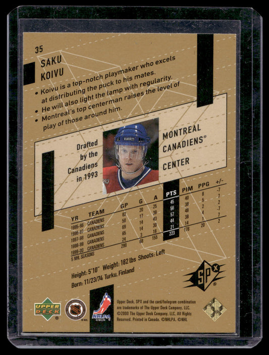 2000-01 Upper Deck SPx - Gold Spectrum - Saku Koivu #35 /50