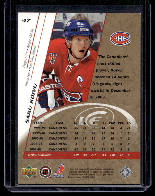 2003-04 Upper Deck Ice - Gold - Saku Koivu #47 /40