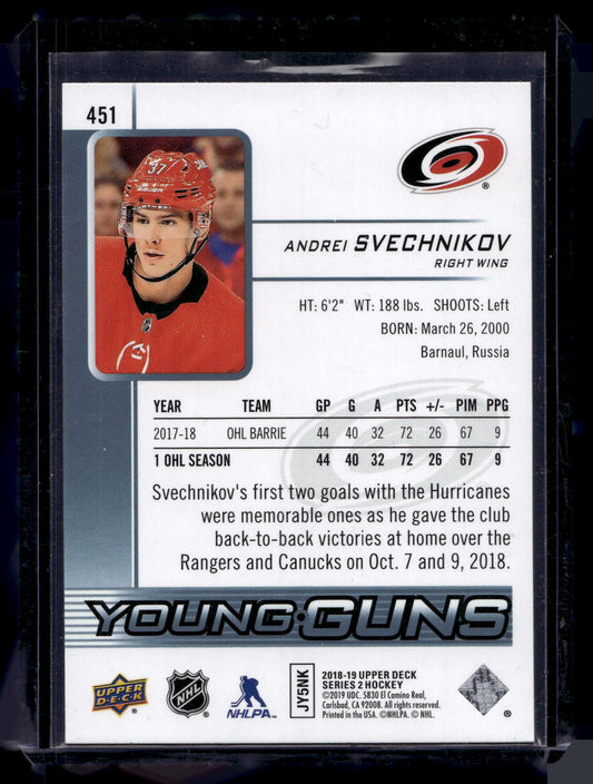 2018-19 Upper Deck Young Guns - Andrei Svechnikov #451 RC