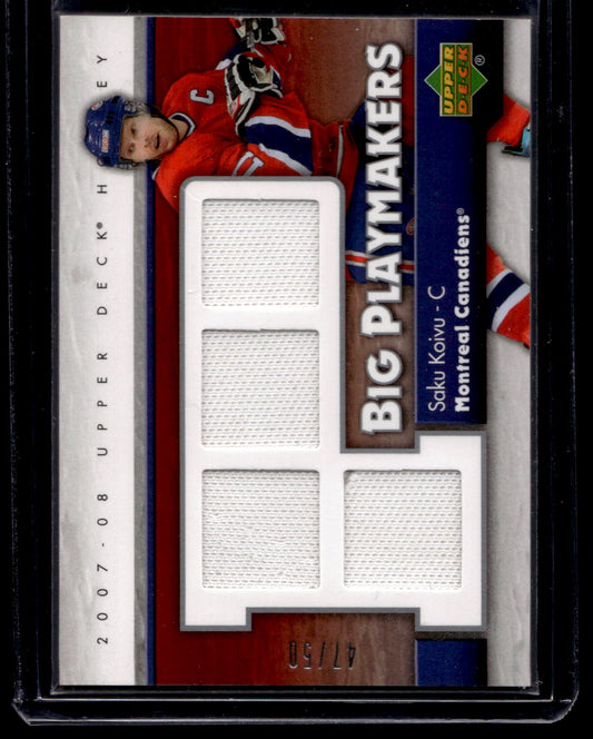 2007-08 Upper Deck - Big Playmakers Jersey - Saku Koivu #BP-SK /50