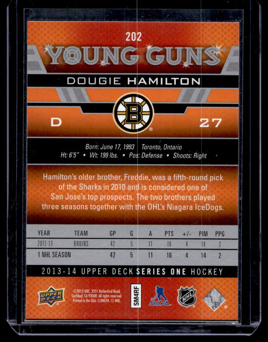 2013-14 Upper Deck Young Guns - Dougie Hamilton #202  RC
