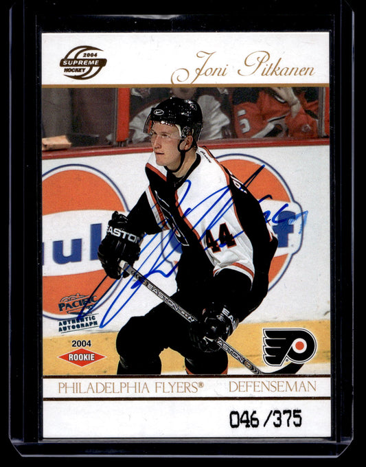 2003-04 Pacific Supreme - Rookie Autographs - Joni Pitkanen #131 /375 RC