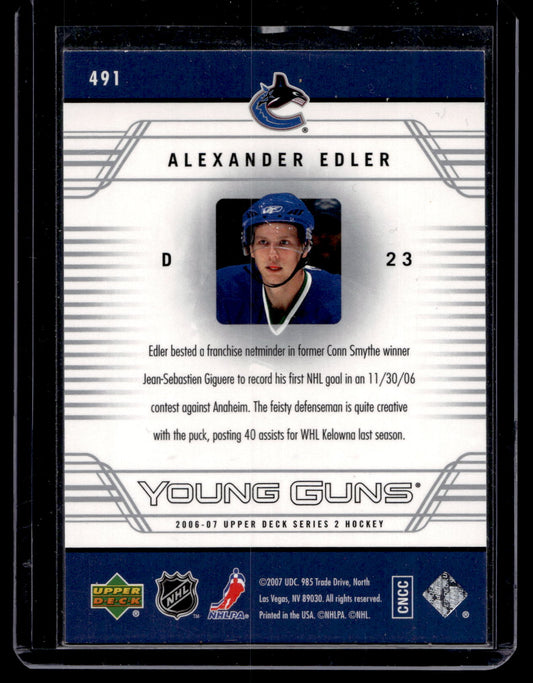 2006-07 Upper Deck Young Guns - Alexander Edler #491 RC