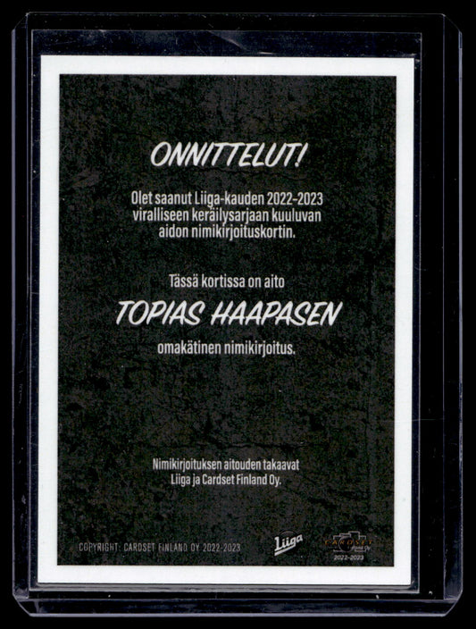 2022-23 Cardset Signature Limited Edition - Topias Haapanen /40
