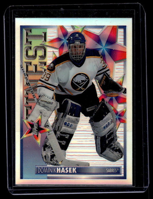 1995-96 Topps - Mystery Finest Refractor - Dominik Hasek #M19