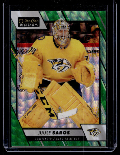 2023-24 O-Pee-Chee Platinum - Emerald Surge - Juuse Saros #88 /10