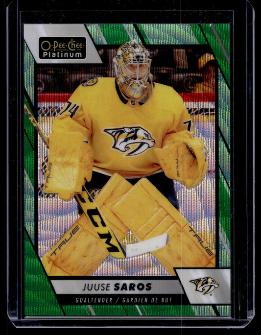 2023-24 O-Pee-Chee Platinum - Emerald Surge - Juuse Saros #88 /10
