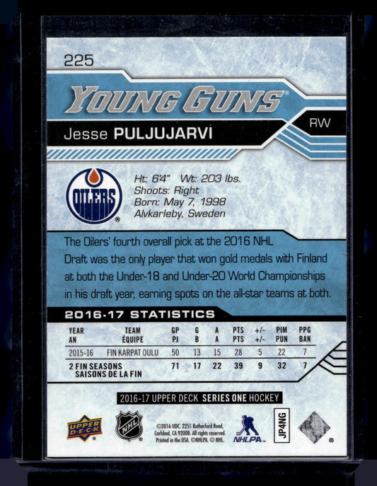 2016-17 Upper Deck - Young Guns - Jesse Puljujarvi #225 RC