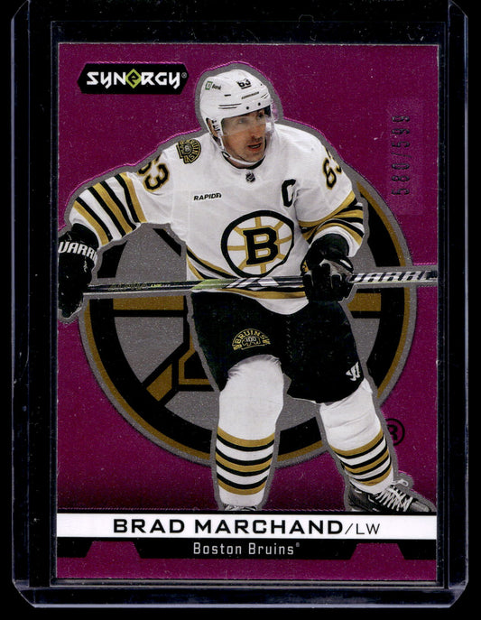 2024-25 Upper Deck Synergy - NHL Impressions - Magenta - Superstars - Brad Marchand #IM-16 /599