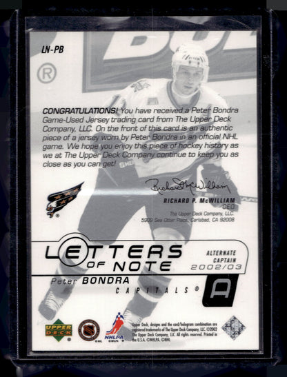 2002-03 Upper Deck - Letters of Note - Peter Bondra #LN-PB