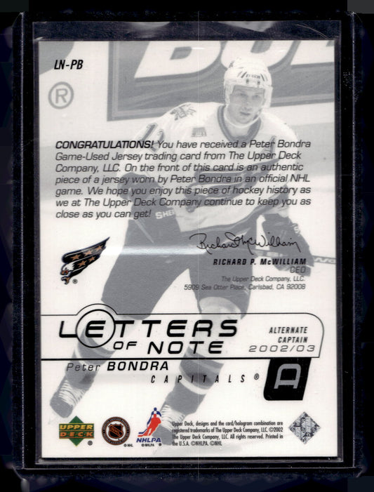 2002-03 Upper Deck - Letters of Note - Peter Bondra #LN-PB